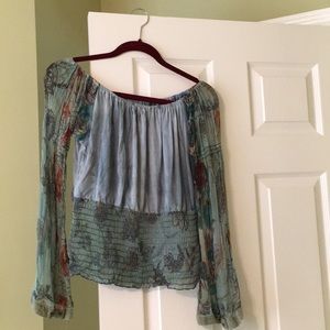 Green multi color blouse by Froxx size Medium